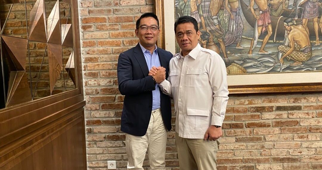 Ridwan Kamil dan Ariza Patria dalam sebuah acara di Jakarta pada Senin 19 Agustus 2024. Sumber foto : Instagram @arizapatria