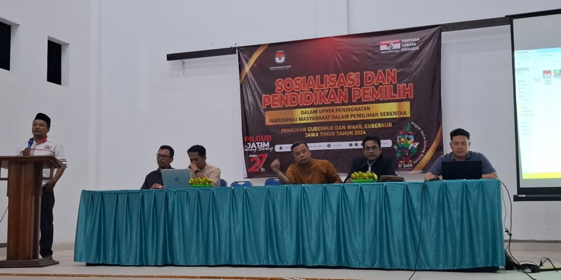 Sosialisasi dan Pendidikan Pemilih Kolaborasi antara KPU Jatim dengan Pimcab PPI Sidoarjo pada Rabu (18/9/24)