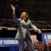Calon presiden dari Partai Demokrat dan Wakil Presiden Amerika Serikat Kamala Harris bereaksi selama acara kampanye di Madison, Wisconsin, AS, 20 September 2024. Sumber foto : REUTERS/Jim Vondruska.