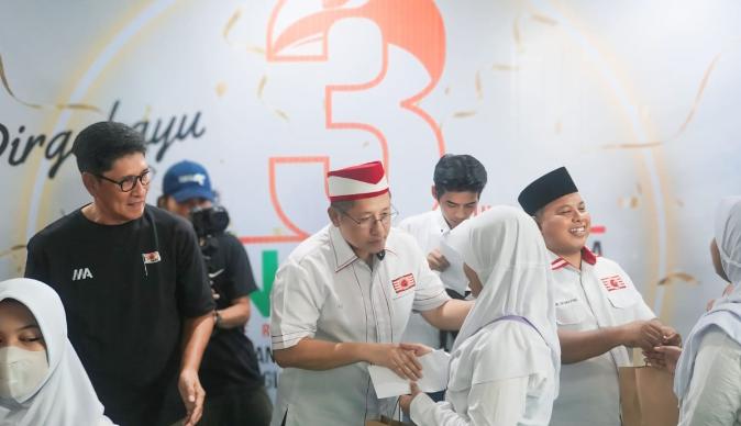 Anas Urbaningrum dalam acara HUT PKN di Menteng Jakarta