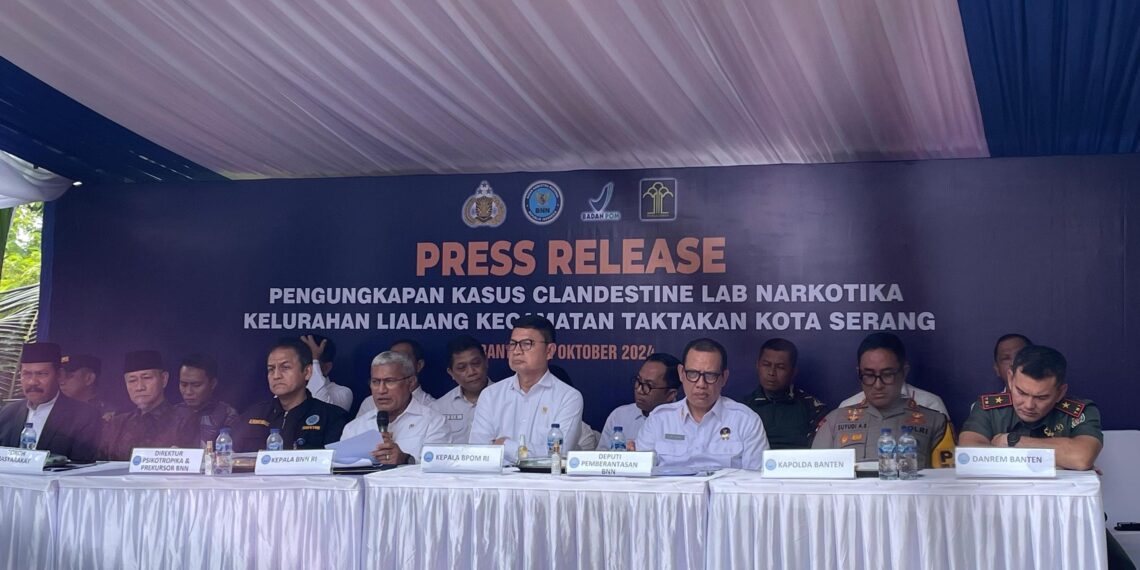 BPOM dan BNN dalam konferensi pers di Banten