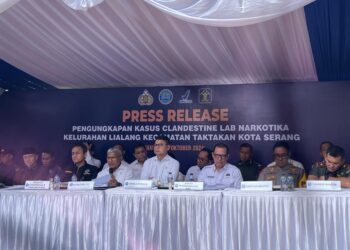 BPOM dan BNN dalam konferensi pers di Banten