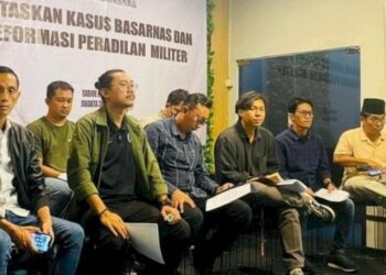 Koalisi Masyarakat Sipil untuk Reformasi Sektor Keamanan dalam forum diskusi soal OTT KPK terhadap pejabat Basarnas di Tebet, Jakarta Selatan, Ahad (30/7/2023). (Foto dokumentasi Imparsial).