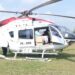 Calon Gubernur Bali nomor urut 01 Made Muliawan Arya alias De Gadjah di atas helikopter untuk kampanye. Sumber foto : Radar Bali