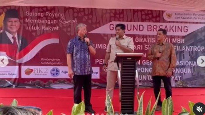 Menteri Perumahan dan Kawasan Permukiman Maruarar Sirait atau Ara meresmikan pembangunan rumah gratis di Tangerang sebagai tanda dimulainya program 3 juta rumah, Jum'at (1/11/2024). Sumber foto : TRIBUN