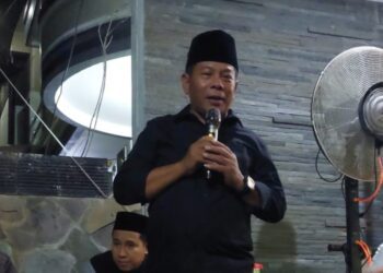 Founder Graha Yakusa Malang saat memberikan testimoni dalam acara peringatan 7 hari meninggalnya Kholis Malik 9Ketua Umum PB HMI 2002-2004) di Jakarta pada Minggu (24/11/2024)