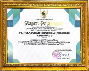 Piagam Penghargaan Pelindo Regional 3