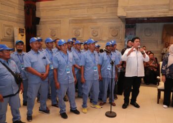 Acara “Pelepasan Transmigrasi Provinsi Jawa Timur 2024.” Acara tersebut berlangsung di aula Kantor Gubernur Jawa Timur, dipimpin Wakil Menteri Transmigrasi Viva Yoga Mauladi.