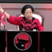 Megawati Sukarno Putri, Ketua Umum DPP PDI Perjuangan saat menyampaikan pidato politik dalam HUT ke-52 PDI Perjuangan di Jakarta pada Jum'at (10/01/2025).