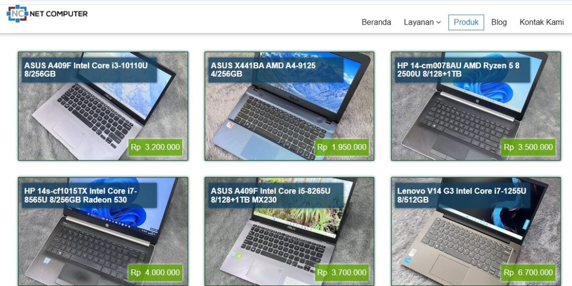 Tangkapan layar dari website Net Computer Depok