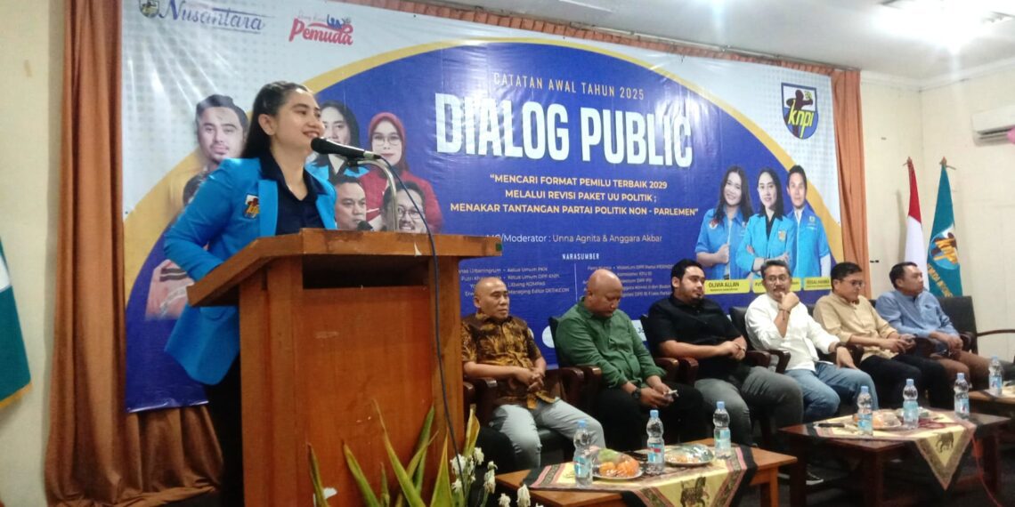 Ketua Umum DPP KNPI, Putri Khairunnisa dalam Diskusi Publik DPP KNPI di Gedung Joeang Jakarta pada Jum'at (17/1/2025).