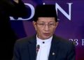 Menteri Agama Nasaruddin Umar dalam Sidang Itsbat Penetapan 1 Ramadhan 1446 H di Jakarta pada Jum'at (28/2/2025).