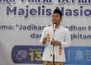 Menteri Kependudukan dan Pembangunan Keluarga sekaligus Kepala BKKBN, Dr. Wihaji, S.Ag., M.Pd dalam acara Buka Bersama MN KAHMI di Jakarta pada Kamis (14/3/2025). Sumber foto : Media Center Kemendukbangga/BKKBN