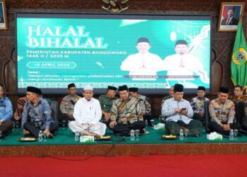Halal Bihalal di Pendopo Raden Bagus Assra, Kamis (10/4/2025).