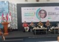 Ketua Dewan Pakar SMSI, Yudhi Chrisnandi, saat menyampaikan sambutan dalam acara seminar Nasional Pengusulan RM Margono Djojohadikusumo sebagai Pahlawan Nasional di Aula Dewan Pers Jakarta pada Kamis (10/4/2025)
