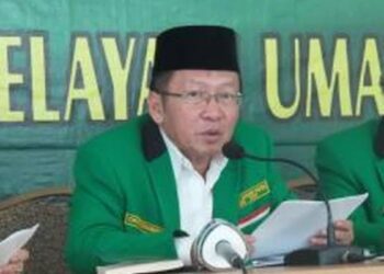 Politisi senior Partai Persatuan Pembangunan, KH.A.Chozin Chumaidy, dalam sebuah acara Partai di Jakarta.