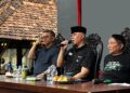 Anggota MPR RI Periode 2024-2029, Ahmad Dhani Prasetyo, dalam sebuah acara Sosialisasi Empat Pilar Kebangsaan di Surabaya pada Rabu (23/4/2025)