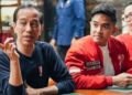 Joko Widodo dan Kaesang Pangerap, Ketua Umum DPP PSI yang juga anak Jokowi.