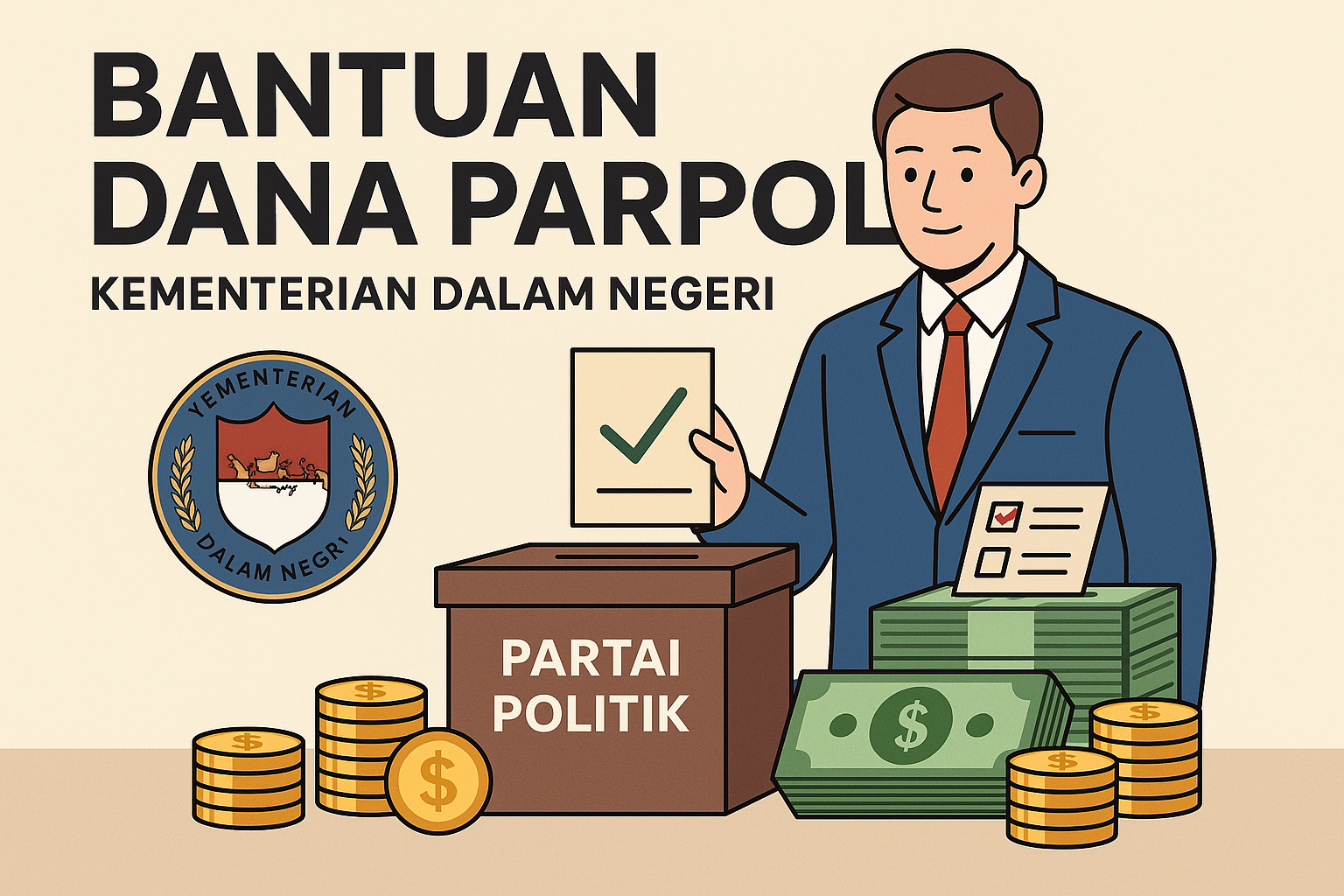 Ilustrasi bantuan dana parpol