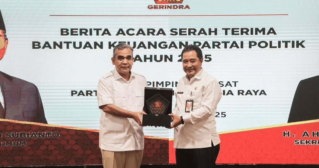 Penandatanganan Berita Acara Penyerahan Dana Bantuan Politik Dari Kementerian Dalam Negeri pada Partai Gerindra, yang diterima langsung oleh Sekjen Partai Gerindra, Ahmad Muzani di Jakarta pada Rabu (21/5/). Sumber foto : instagram @ahmadmuzani2