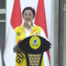 Ketua Bidang Media dan Penggalangan Opini (MPO) DPP Partai Golkar, Nurul Arifin, saat menyampaikan kata sambutan dalam diskusi bertajuk “Arah Kebijakan Geostrategi dan Geopolitik Indonesia” yang digelar di Sekretariat DPP Partai Golkar, Slipi, Jakarta, Kamis (8/5/2025).
