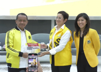 Ketua Umum DPP Partai Golkar, Bahlil Lahadalia, pada diskusi bertema “Arah Kebijakan Geostrategi dan Geopolitik Indonesia” yang digelar oleh Bidang Media dan Penggalangan Opini DPP Partai Golkar di Jakarta, Kamis (8/5).