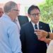Menteri Kesehatan, Budi Gunadi Sadikin, saat mendampingi Presiden Prabowo dan Bill Gates dalam peninjauan program Cek Kesehatan Gratis di SDN Jati 3 Pulo Asem, Rabu (7/5/2025).
