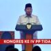 Presiden Prabowo saat menyampaikan arahan di Kongres IV Tunas Indonesia Raya (Tidar) di Jakarta, Sabtu (17/5/2025)