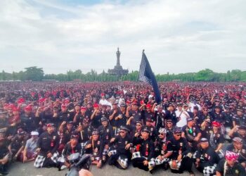 Gelar Agung Pecalang yang digelar di Lapangan Puputan Margarana, Denpasar, Sabtu (17/5).