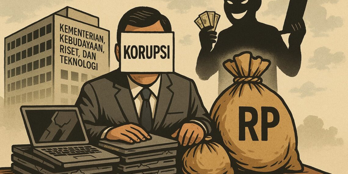 Ilustrasi Korupsi di Kemendikbud Ristek yang merugikan negara sekitar 10 T.