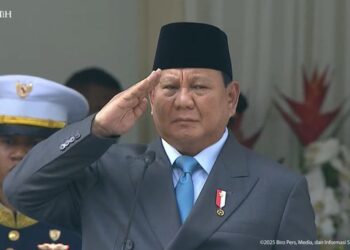 Presiden Prabowo Pimpin Upacara Peringatan Hari Lahir Pancasila di Gedung Pancasila Jakarta Senin (2/5/2025).