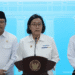 Menteri Keuangan Sri Mulyani dalam konferensi pers usai rapat terbatas bersama Presiden Prabowo di Kantor Presiden Jakarta, Senin (2/6/2025).