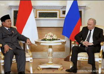 Presiden RI Prabowo Subianto dan Presiden Rusia Vladimir Putin.