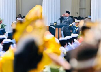 Presiden Prabowo Subianto memimpin Upacara Peringatan Hari Lahir Pancasila Tahun 2025, yang berlangsung di Gedung Pancasila, Jakarta, Senin (2/6/2025). Sumber foto : instagram @sekretariat.kabinet