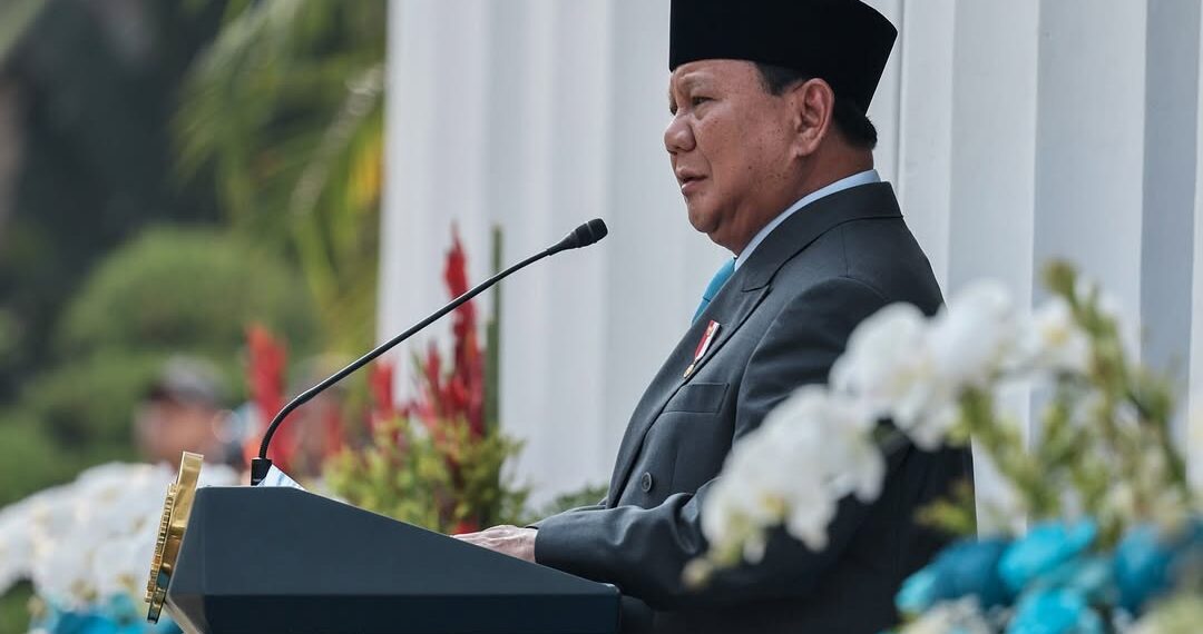 Presiden memimpin Upacara Peringatan Hari Lahir Pancasila di Gedung Pancasila Kemenlu pada Senin (2/6/2025). Sumber foto : Sekretariat Presiden.