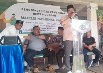 Ketua Panitia Qurban MN KAHMI saat menyampaikan sambutan.