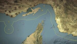 Representasi visual jalur pengiriman minyak utama "Selat Hormuz". Sumber foto : Reuters