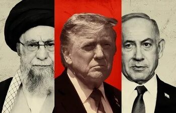 Ali Khamenei, Donald Trump, dan Benjamin Netanyahu