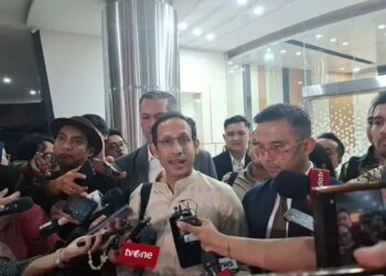 Nadiem Makarim seusai diperiksa Kejagung, Senin (23/06/2025).