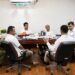 Wakil Menteri Transmigrasi Viva Yoga Mauladi saat menerima kunjungan Wakil Menteri Energi dan Sumber Daya Mineral (ESDM) Yuliot Tanjung di Kantor Kementrans, Kalibata, Jakarta (21/7/2025)