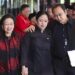 Ketua Umum DPP PDI Perjuangan Megawati Sukarno Putri dan kedua anaknya, Puan Maharani dan Prananda Prabowo.