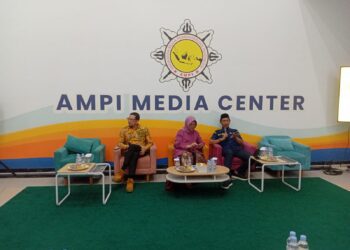 Urun Rembug DPP AMP bertajuk Masa Depan Partai Golkar dan Sistem Pemilu di Indonesia di AMPI Media Centre, Menteng, Jakarta pada Kamis (31/7/2025).