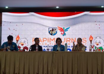 Ketua Umum TIDAR sekaligus Wakil Ketua Komisi VII DPR RI Rahayu Saraswati dalam acara Rapimpurnas KNPI yang digelar di Jakarta, Minggu (3/8).