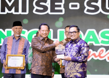 Menteri Dalam Negeri, Tito Karnavian, bersama dengan Koordinator Presidium MN KAHMI, Rifqinizamy Karsayudha