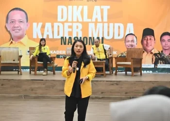 Puteri Komarudin dalam acara Diklat Kader Muda Nasional yang digelar oleh DPP AMPG di Bogor pada Jum'at-Minggu (03-05/10/2025)