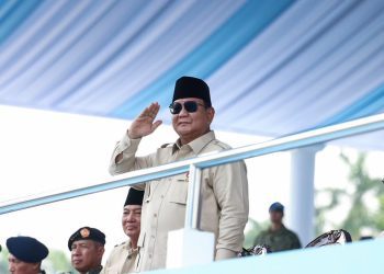 Presiden Menjadi Inspektur Upacara Dalam Peringatan Hari Ulang Tahun Ke 80 TNI. Sumber foto : Instagram @prabowo