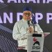 Ketua Harian DPP PSI, Ahmad Ali, dalam Rapat Koordinasi Wilayah (Rakorwil) DPW PSI Banten, di Hotel Mercure, Tangerang Selatan, Banten, Minggu (14/12/2025).