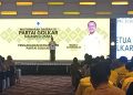 Ketua Umum DPP Partai Golkar, Bahlil Lahadalia, saat membuka Musda Golkar Sulut 2026