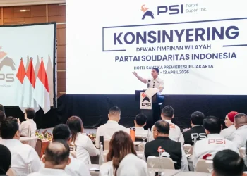 Ketua Umum DPP PSI, Kaesang Pangarep, dalam acara konsinyering DPW PSI Jakarta, Minggu (12/04)