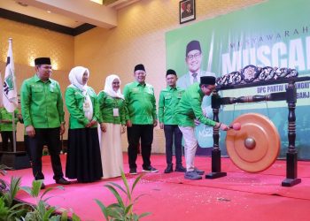 Syaiful Huda saat membuka Muscab PKB Banjarbaru, Kabupaten Tanah Laut.